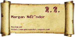 Margan Nándor névjegykártya
